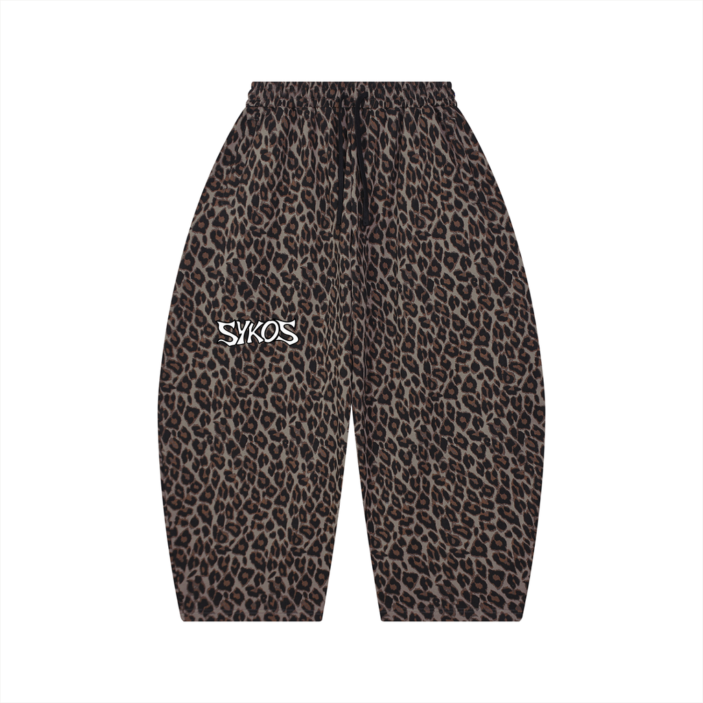 Unisex Leopard Barrel Leg Sweatpants
